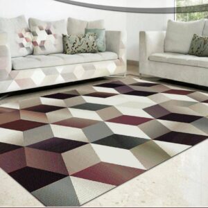 Stylish Geometric Color Block Rug