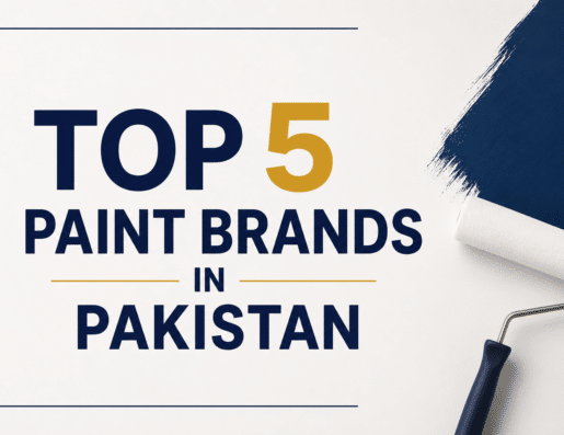 create blog cover size iamge for Top 5 Paint Brands in Pakistan
